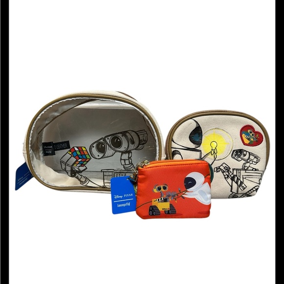 Loungefly Handbags - NWT Loungefly Disney Pixar Wall-E And Eve Cosmetic Bag Set Of 3